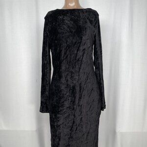 Polo Ralph Lauren Women’s Velvet Scoopback Midi Dress Black Size M